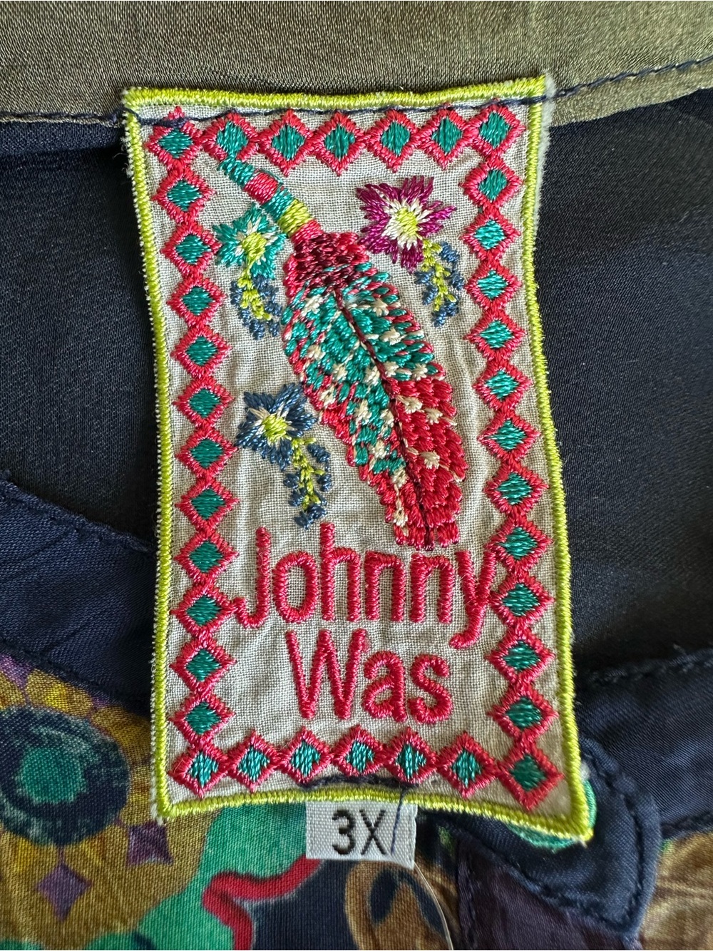Johnny Was embroidered silk blend Mardi blouse‎ NWT RARE size 3X Boho - Picture 13 of 15